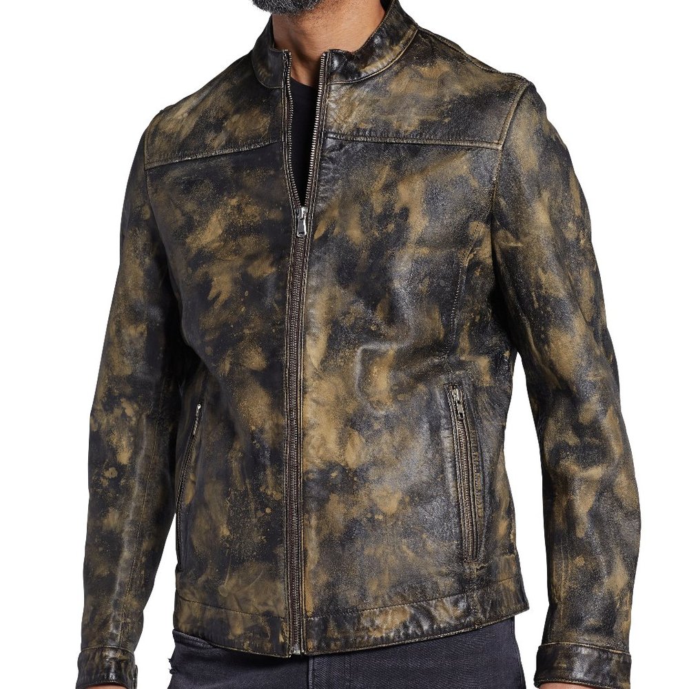 GIULIO Camo Leather Jacket